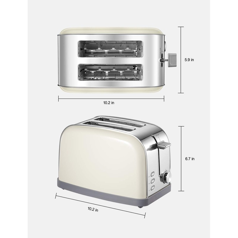 Yabano Retro Bagel Toaster - 2 Slice, 2 Extra Wide