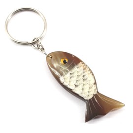 2Pcs Cute Ox Horn Engraved Animal Fish Key Ring Pendant Charms Keychain Key Ring Pendant for Men Women Girls Car Bag Backpack Handbags Creative Gift