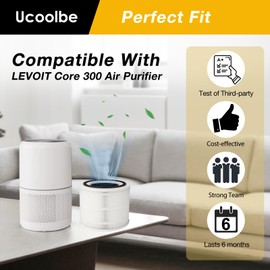 Ucoolbe Core 300 Replacement Filters, Compatible with LEVOIT Core 300 and Core 300S VortexAir Air Purifier, 3-in-1 H13 Grade True HEPA Filter Replacement, Part # Core 300-RF, 2 Pack