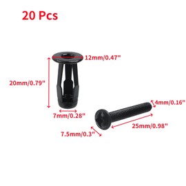 Oedema 20 Pcs Petal Nut M4 x 20mm Expansion Screw Jack Nuts Carbon Steel Hollow Wall Anchors with Screws for Iron Skin Thin Soft Wall