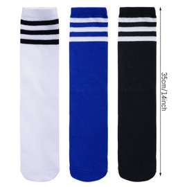 Dxhycc 3 Pairs Toddler Kids Soccer Socks Athletic Softball Baseball Socks Toddler Knee High Tube long Socks for Boys Girls