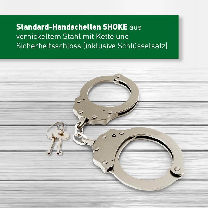 Shoke Genuine Police Handcuffs - Chain Lock with Lock -
