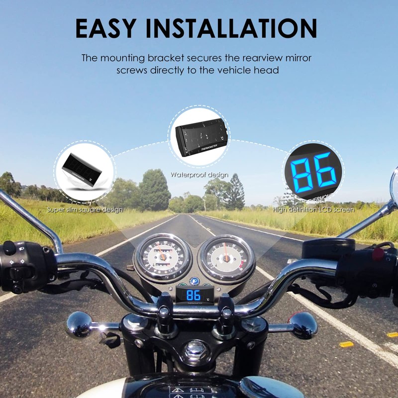 Motorcycle Digital Thermometer Instruments Water Temperature Digital Display Meter Gauge