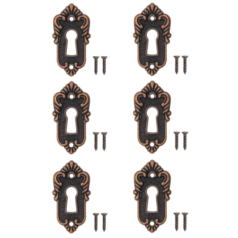 FUXXER® Set of 6 Antique Key Signs and Lock Rosettes,