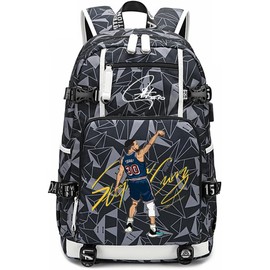 Ansigeren No. 30 Basketball Player Multifunctional Backpacks Sports Fan Bookbag Travel Student Backpack (A4)