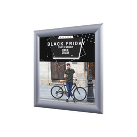 BNV Aluminum Front Load Snap Poster/Picture Certificate Frame, Silver, 12x12 Inches, 1'' Profile, Wall Mounting, Portrait and Landscape Mode, Easy Installation, Anti-Glare, PVC Cover, Lightweight