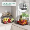 CHLORYARD 3-Tier Stackable Fruit Basket Kitchen Potato Onion Storage with