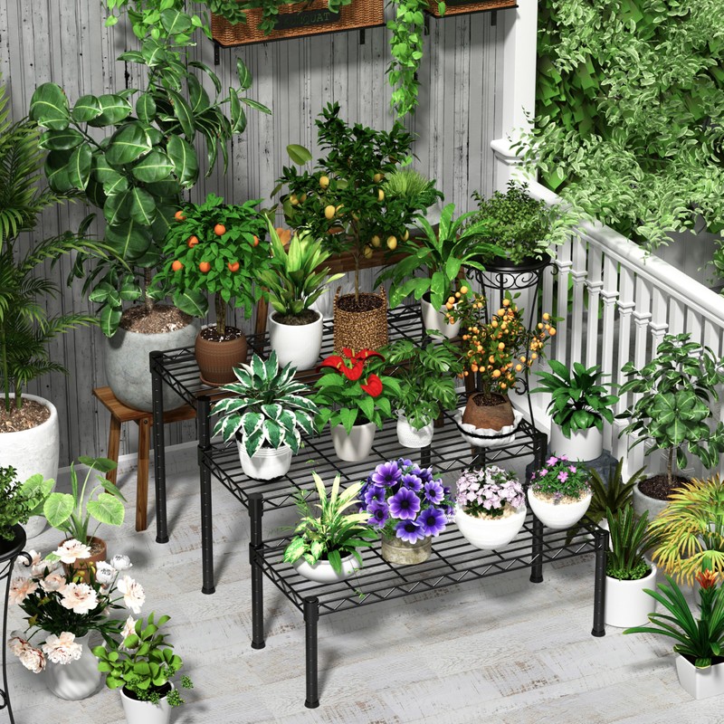 Xiofio 3 Tier Ladder Potted Multiple Plants for Indoor and