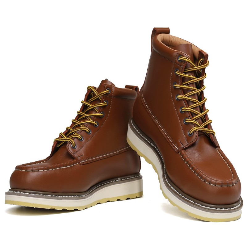 Men's Stylish Classic 6" Soft Moc Toe Leather Work Boot