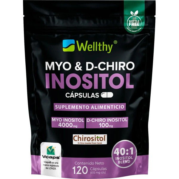 Myo Inositol & Dchiro Inositol 120 Cápsulas 40:1 Lwellthy Sabor