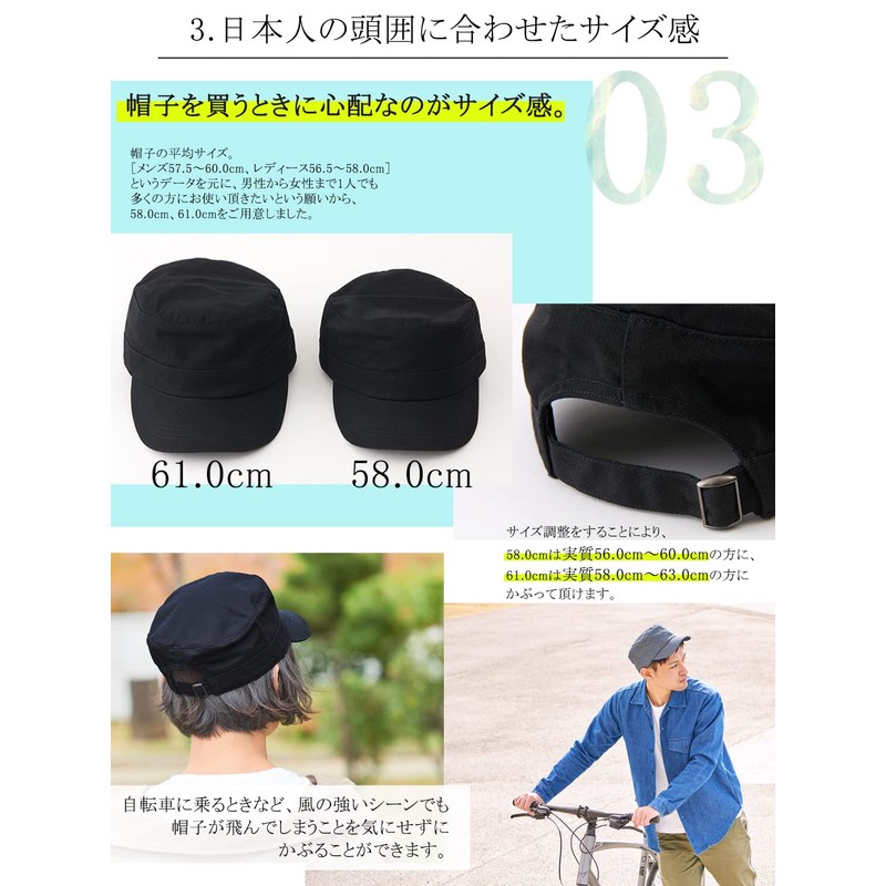 CHARM 100% Cotton, Washable, Simple Work Cap, Available in 2