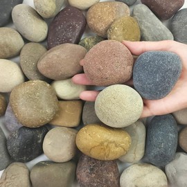 FANTIAN 5 lbs Natural Aquarium Rocks, 2-3 Inch Large Pebbles.Decorative River Rocks for Plants, Fish Tank, Garden, Paving, Fountain, Walkways and Outdoor Landscaping