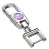 Keychain For Car accessories, Metal Keychain That Does Not Require Screws To Install, Anti-lost And Anti-falling Car Key Ring(Silver-Purple Logo)