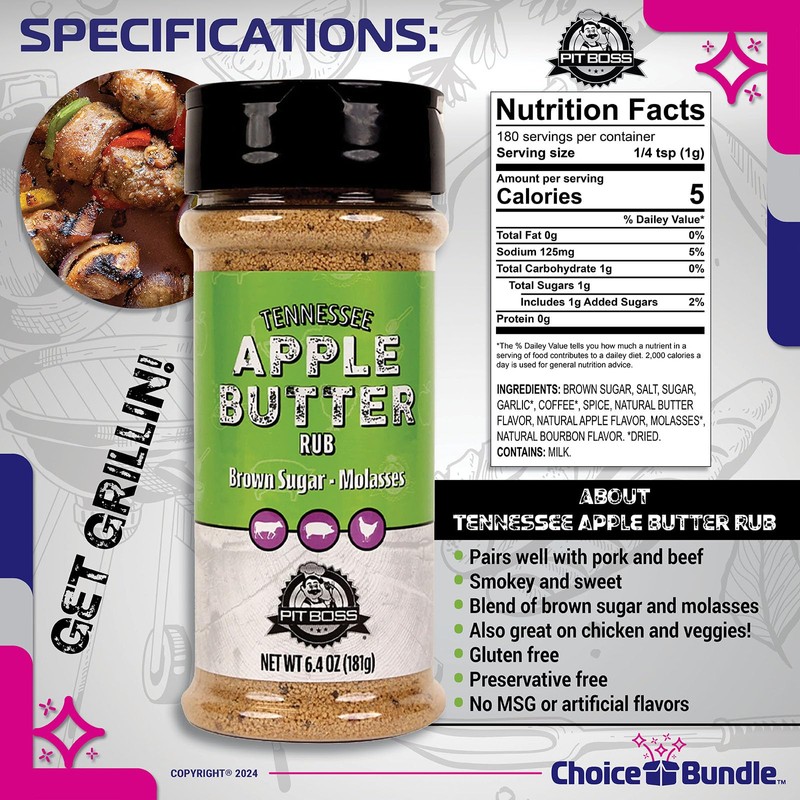 Pit Boss Tennessee Apple Butter Premium BBQ Barbecue Mixed Seasoning