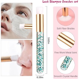 30 Cepillos De Champú De Cristal Para Pestañas - Cepillo Limpiador De Pestañas, Cepillos De Maquillaje Suaves Para La Limpieza De Extensiones De Pestañas, Cepillo De Limpieza Profunda De Po