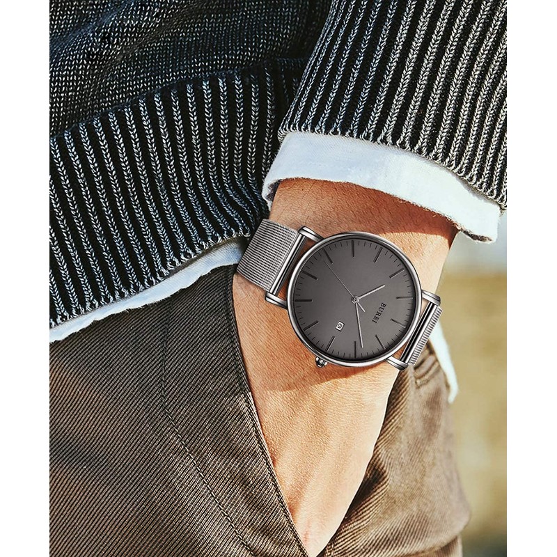 BUREI Men's Watch Simple Waterproof Analog Popular Watch Brand Stylish
