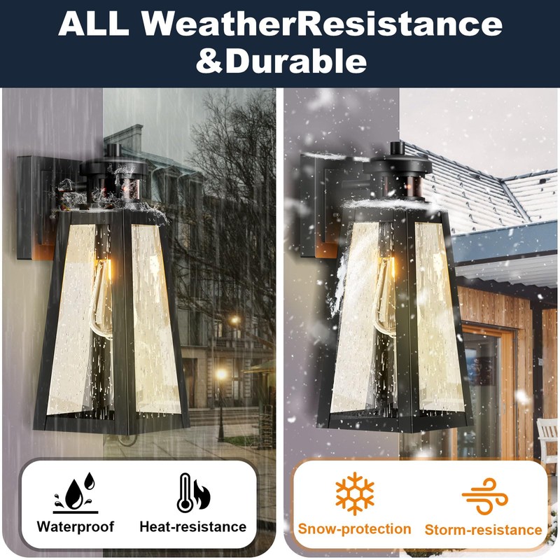 Seovix Motion Sensor Outdoor Lights 2 Pack, Dusk to Dawn