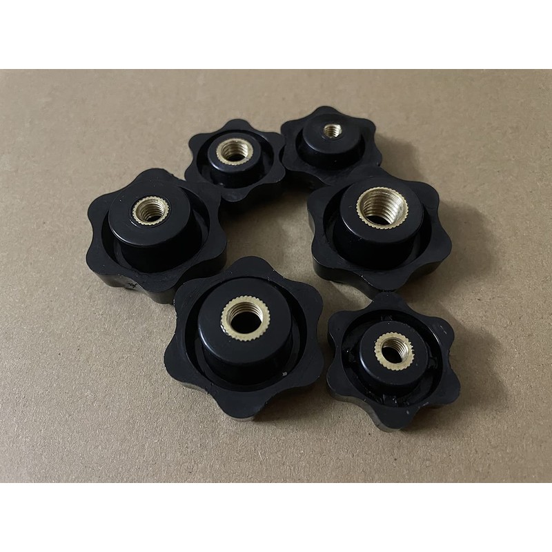 Oneyijun 10 Pcs M8 Head Diameter 32mm Black Plastic Star