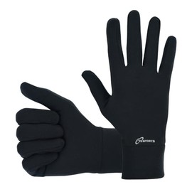 Men's Womens Liner Gloves Thermal Walking Sports Running Touch Screen Gloves (Black, L)