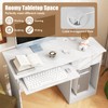 IFANNY Computer Desk with Drawers, Modern Office Desk with Keyboard