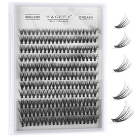 MAGEFY MAGEFY 220 pcs Cluster Lashes 30D 0.07C Eyelash Clusters 9-13mm Individual Lashes Volume Long DIY Eyelash Extension Reusable Eyelashes Mixed Length