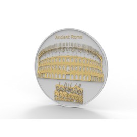 Ancient Rome Collosseum and Map of Ancient Rome Big 60mm diameter New Commemorative Collectible Coin