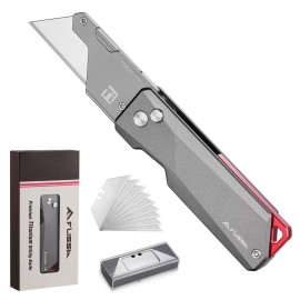 FLISSA Titanium Folding Utility Knife Quick Change Blade Razor Knife CNC Unibody