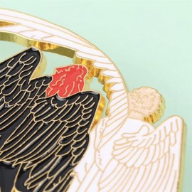 Ceeyoll One Piece Good Omens Brooch, Metal Badge Lapel Pin Accessories for Clothing, Angels and Demons Metal Badge Lapel Pin, Good Omens Pin for Women Costume Accessories, Zinc