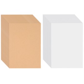Pack of 100 Index Cards A6 Blank Postcards, Kraft Paper Cards 10.5 x 14.8 cm, 250 g/m², 50 Brown and 50 White Blank Cards for DIY Playing Cards, Wedding Invitations, Thank You Cards