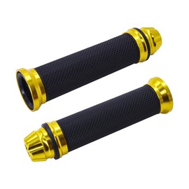 HiSport 7/8" 22mm Universal Motorcycle Handlebar Grips Motorcycle Hand Grips Non-Slip - Compatible with Chopper Cruiser Bike Street Bike Dirt Bike,2PCs,YELLOW