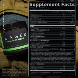 Kaged Stimulant Free Pre Workout Powder | Fruit Punch | Pre-Kaged | Formulated with Creatine, Beta Alanine | No Jitters | 20 Servings