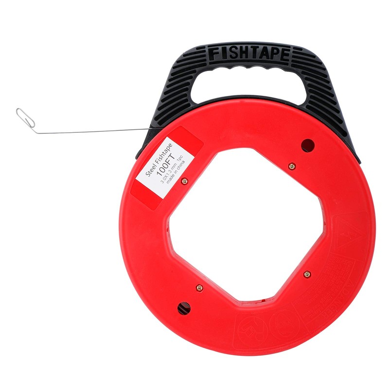 LuckyHigh 100FT (30M) Fish Tape Hand Wire Puller Spring-Steel 1/8"(3