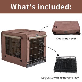 DONORO Dog Crates Kit for Small Size Dogs Indoor with Dog Crate Cover, Double Door Dog Kennels & Houses for Puppy and Cats, Collapsible Metal Contour Dog Cages (30-Inch Kit)