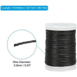 Black 120 yard/110 m Recurve Bow String Serving Thread Nylon Bowstring for Compound Archery Bow Tying Peep Sight Nock Point Compound Bow Accessories Use Safety Easy Installation,Archery Accessories