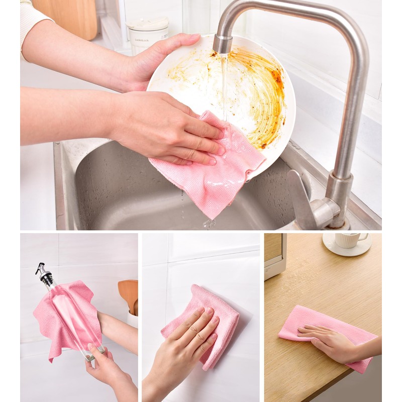 KitchLife Microfiber Cleaning Cloth Roll - Tear-Away Reusable Microfiber Paper