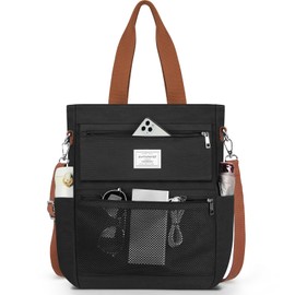 Bolsas tote de lona para mujer, Bolsas de tote, Bolsas para mano con cierre, Totes bag, Negro