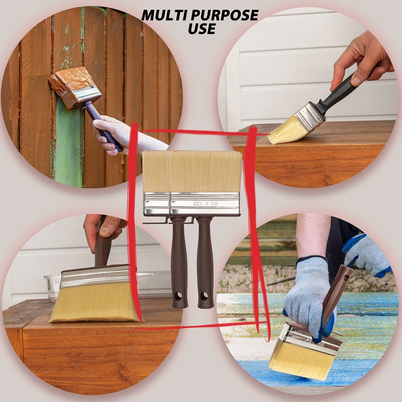 SIZAH 2 Pack Shed & Fence Block Brush, For Shed