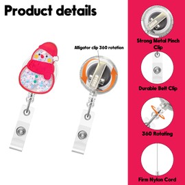 Christmas Badge Reel,Cute Snowman Acrylic Badge for ID Card Badge,Fun Telescoping Retractable Badge Holder Alligator Clip Accessories for Nurse,Medical Worker,Nursing Student,Teacher