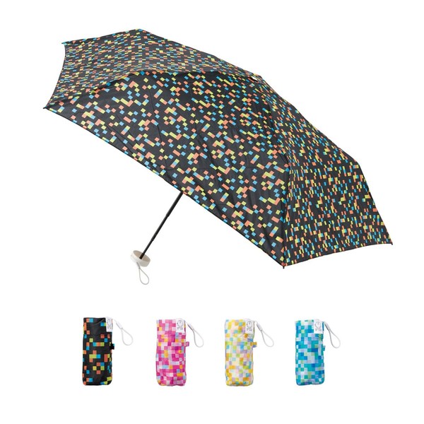 Miracle Tech 10327 Ultra Compact Lightweight Folding Umbrella, 4.6 inches (11.7 cm), UV Protection, 19.7 inches (50 cm), Mosaic, Black