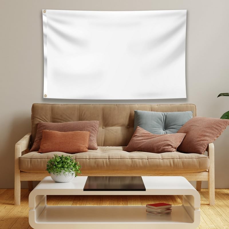 Solid White Flag – Plain White Flag - Double-sided Print