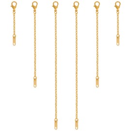 XIHIRCD 6pcs Necklace Extender Chains, 2in 4in 6in Necklace Extenders with Lobster Clasp, Alloy Extender Chains Set for DIY Jewelry Crafts Necklace Bracelet Anklet (Gold)