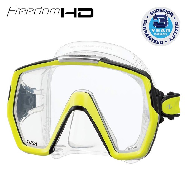 TUSA M-1001 Freedom HD Scuba Diving Mask, Flash Yellow