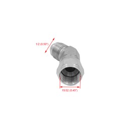 BEITERSTOE (2-PACK) 6502-05-05 Hydraulic Hose Adapter Fitting 5/16" Male JIC 37°Flare (1/2"-20UNF)× 5/16" Female JIC 37° Swivel (1/2"-20UNF) 45°Elbow Pipe Joints Tube Connector Carbon Steel