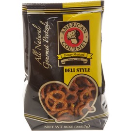 American Gourmet Pretzel Mini Twist, Honey Mustard Flavor, 8-Ounce(PACK OF 6)