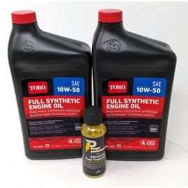 Toro Pack of 2 144-1029 SAE 10W-50 Full Synthetic Engine Oil Quart and Fuel Treatment