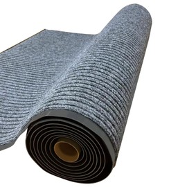 LGYNTO Commercial Mats for Floor,W3' x L10' Large Outdoor Indoor Mat Waterproof Rubber Back Rugs for Home Office Business Areas Grey-Black