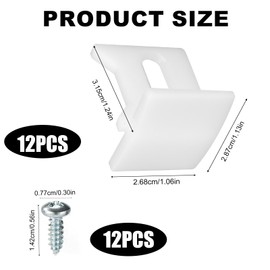 12pcs N 6950 Plastic Pocket Door Guide, Door Bottom Guide Kits for Bedroom Kitchen & Closet Sliding Track Systems Including 24 Mounting Screws (White)
