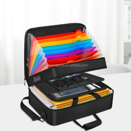 Fireproof and waterproof document organizer multi-pocket document storage bag with mesh pocket for cashcolor: Color