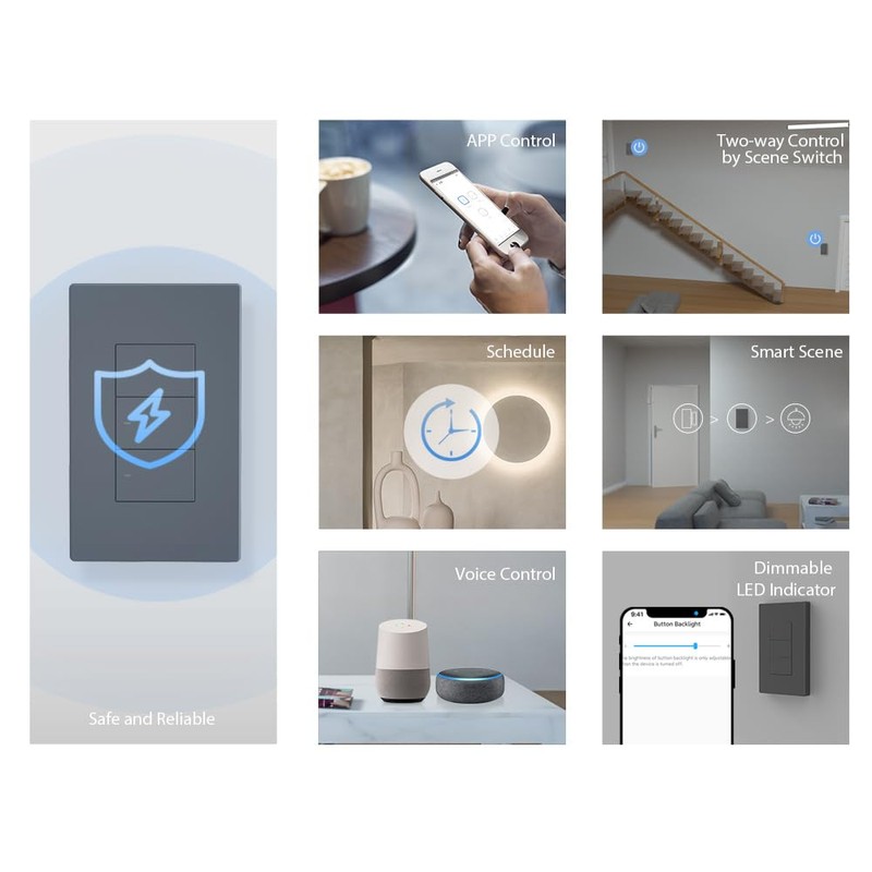 Smilewolf M5 120Type Switchman Smart Wall Switch 1/2/3 Gang Wall