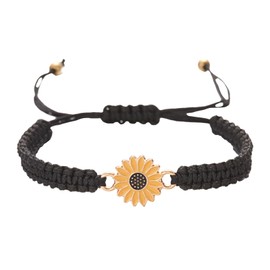 Sunflower Bracelets for Women Sunflower String Bracelet Braided Friendship Bracelets for Teen Girls Sunflower Jewelry Gifts